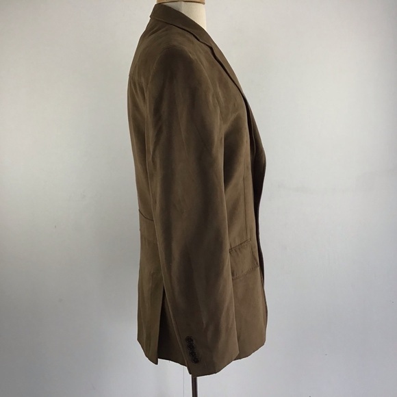 Faux suede brown blazer Roundtree & Yorke size Small - Picture 8 of 10